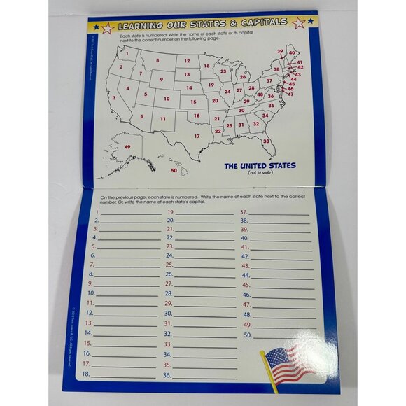 United States Of America Map Puzzle & States And Capitals Wipe-Clean Workbook Se - Picture 11 of 11